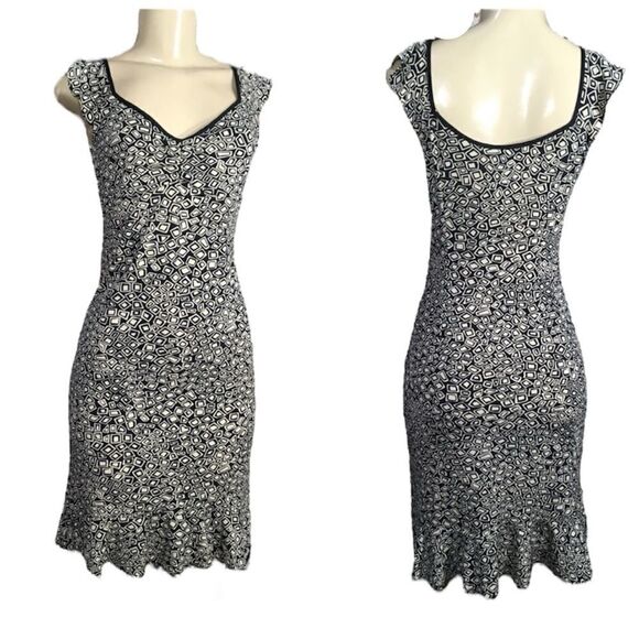 Y2K BCBGMAXAZRIA FITTED STRETCH RUFFLE TRIM MINI DRESS SZ‎ XS FAIRY - Picture 1 of 11